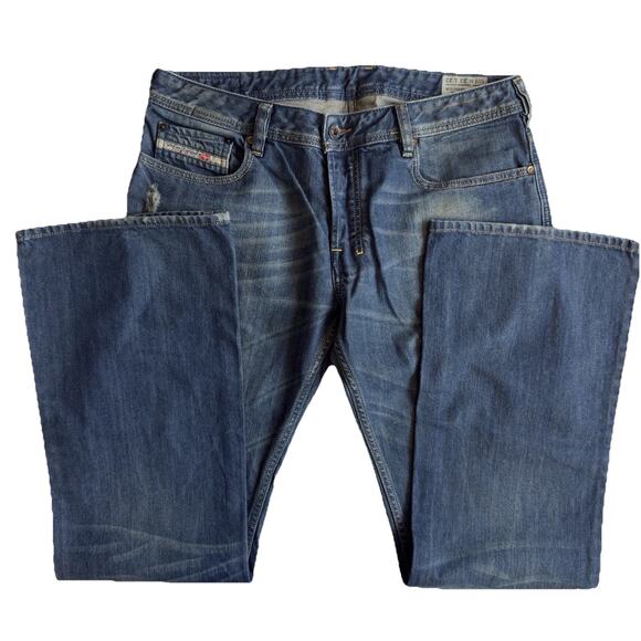 Diesel Other - Vintage Diesel Zathan Jeans 0888A 33x32 Wide Bootcut Leg Aged Blue Only The Brav
